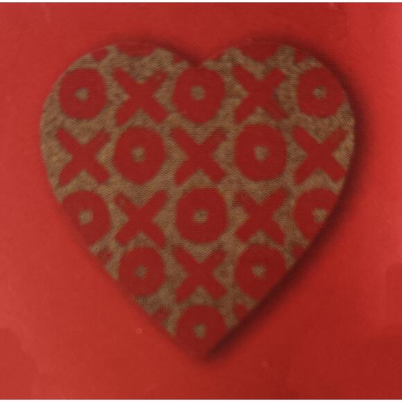 Valentine's Day Heart Shaped Cork Drink Coasters Set Red XOXO - Picture 2 of 8
